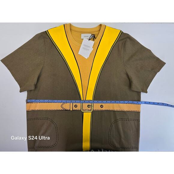 COACH Printed Dress Brown Yellow Cotton Made in Portugal MSRP $350 Womens XXL - Picture 3 of 8